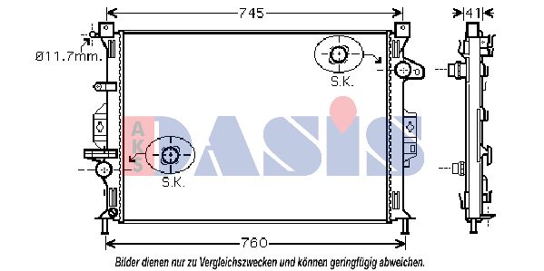 AKS DASIS Radiaator,mootorijahutus 092047N